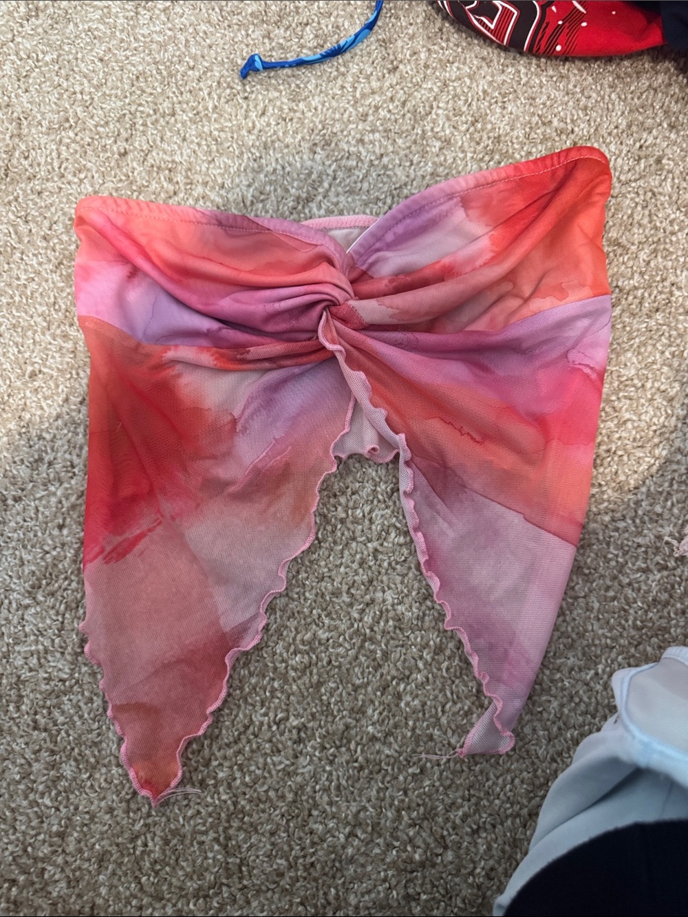 SHEIN Pink and Coral Twist Front Bandeau Top